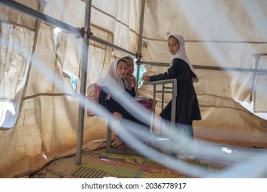 Afghan Girls At School In Herat. Afghanistan.2019