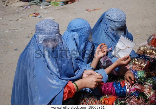 Afghan Women Burka Buy Jewelry Stock Photo (Edit Now) 18003961