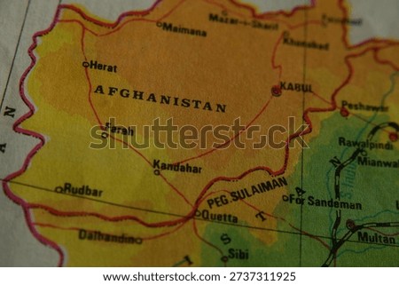 Afghanistan Map with Cities and Borders