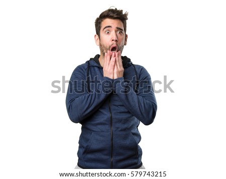 afraid young man