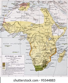 Africa In 1870 Old Map. By Paul Vidal De Lablache, Atlas Classique, Librerie Colin, Paris, 1894