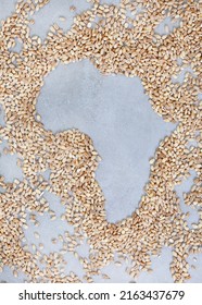 Africa As Hunger And Shortages Loom. Grain Shortage And Food Security, A World In Crisis During War Between Russia And Ukraine