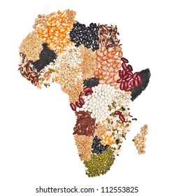 africa map food on white background.
