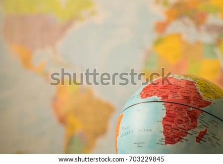 Africa map on a globe