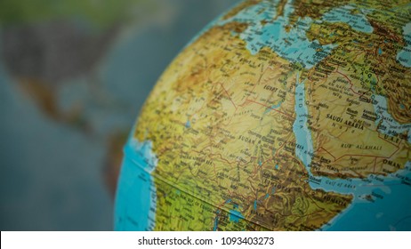 Africa Middle East Map On Globe Stock Photo (Edit Now) 1093403273