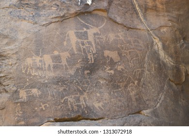 in africa sudan sebu  the antique hieroglyphics of the black pharaohs in the rock near the nile - Shutterstock ID 1313072918