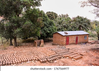 Africa, West Africa, Benin, Natitinqou. Bricks Are Laid On The Ground To Dry In The Sun.