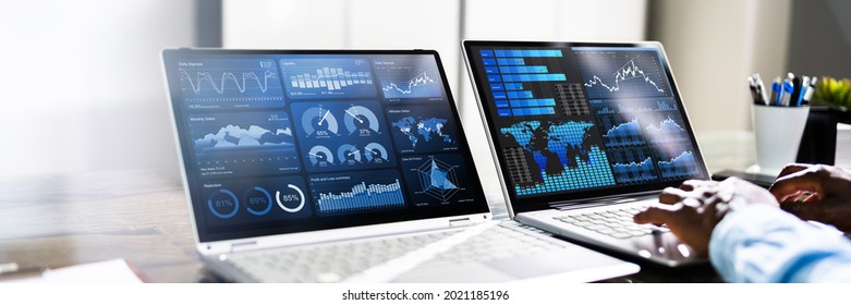 African Advisor Using KPI Dashboard With Financial Analytics Graphs