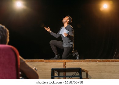 african american actor on casting with theater director - Shutterstock ID 1658755738