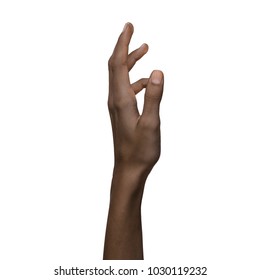 African American Black Hand Gesture Isolated On White Background