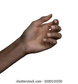 African American Black Hand Gesture Isolated On White Background