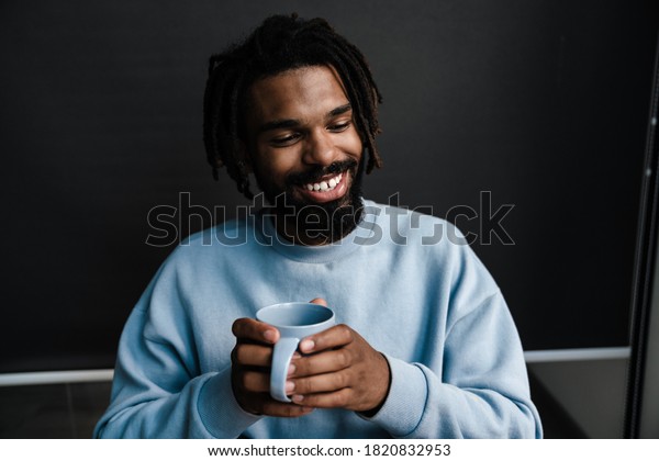 African American Black Happy Man Holding Stock Photo 1820832953 ...