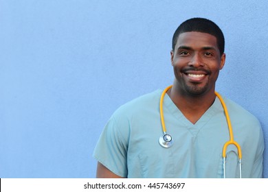 African American black health care professional with copy space