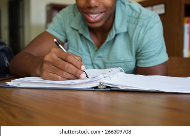 African American Boy Doing Homework