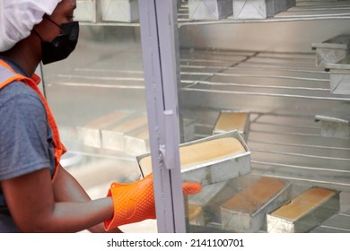 African American Bread Baker Baking Bread At Her Black Owned Business