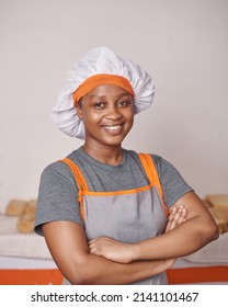 African American Bread Baker Baking Bread At Her Black Owned Bakery