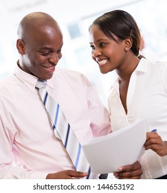 African American Business Couple Working At The Office