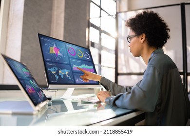 African American Business Data Analyst Woman Using Computer - Shutterstock ID 2118855419
