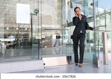 An African American Business Woman Leaving Work