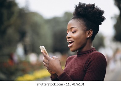 African American Business Woman With Phone