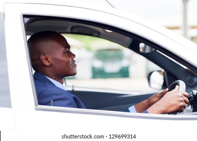 African American Businessman Driving To Work