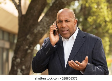 African American Businessman Having A Difficult Conversation. 