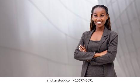 African American Businesswoman Leader, Boss, CEO, Financial Corporate Advisor In Full Wide Banner 