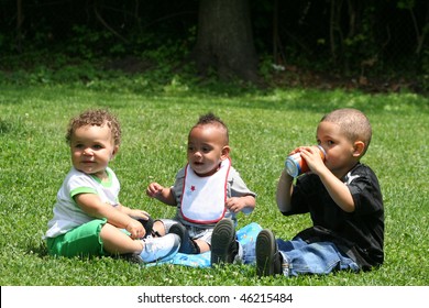 African American children looking for fun