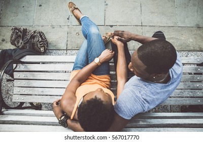 African American Couple Enjoying Sunset