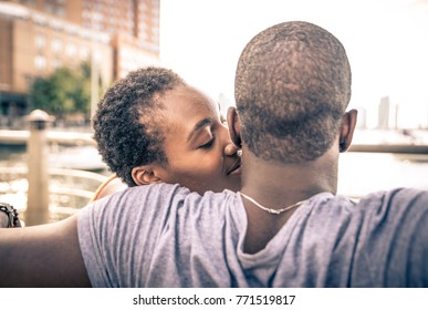 African American Couple Enjoying Sunset