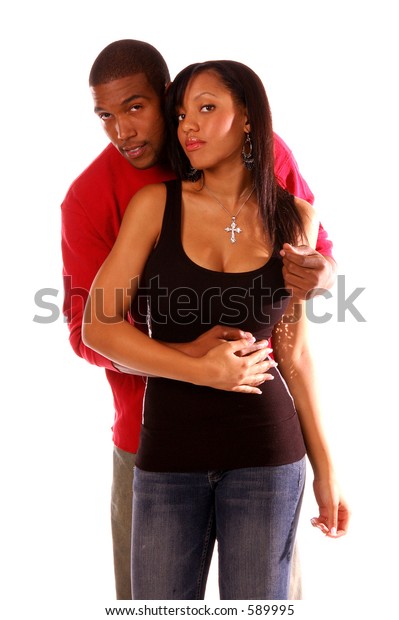 African American Couple Standing Intimate Sexy Stock Photo (Edit Now) 589995