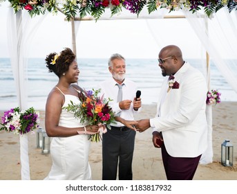 African American couple's wedding day - Powered by Shutterstock