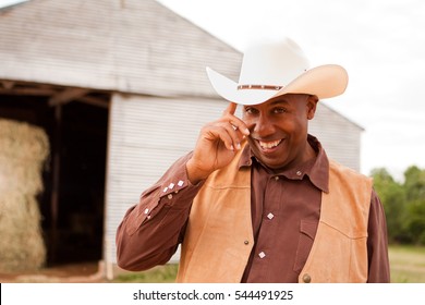 African American Cowboy Tipping His Hat.