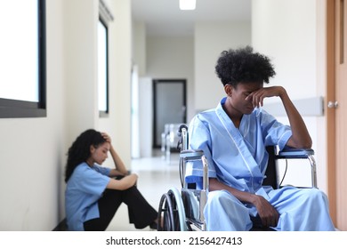 African American Doctor Sad And Serious   