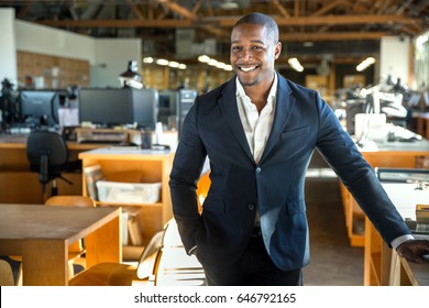 African American Entrepreneur Business Owner Ceo Portrait At The Creative Design Office