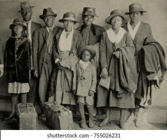 African American extended family arriving in Chicago from the rural South, ca. 1920.