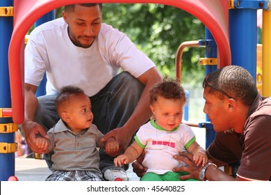 African American Family Playing