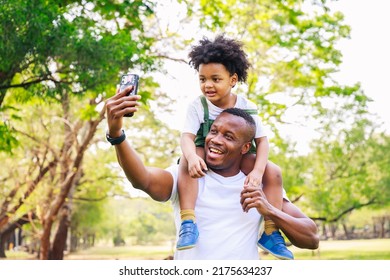 African American Father Son Selfie Together Stock Photo 2175634237 ...