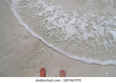 African American Feet In The Sand On Pensacola Beach Florida USA 