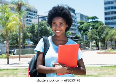 African American Female Student On Campus Of University