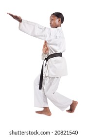 African American Girl In Karate Suit