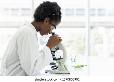 African American girl scientists learning science and doing analysis for germs and bacteria with microscope in the laboratory. Science and education, researcher and discovery concept - Powered by Shutterstock