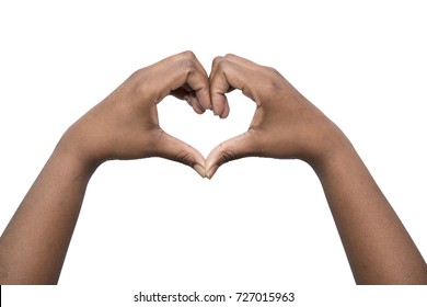 African American Hand Forming Heart