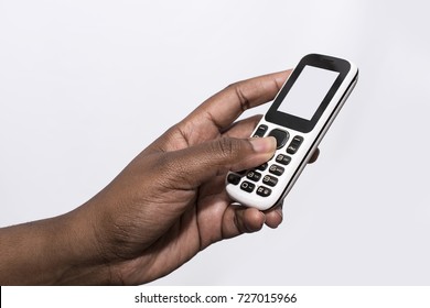 African American Hand Holding Retro Phone