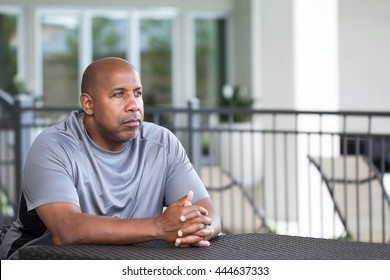 African American man in deep thought - Shutterstock ID 444637333