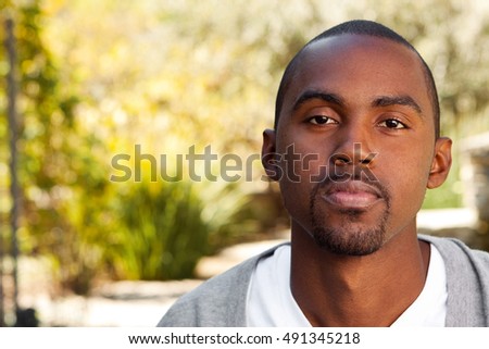 African American man in deep thought. Depression. 