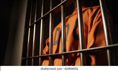 African American Man In Prison - Department Of Corrections Jump Suit