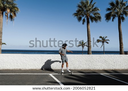 Similar – Image, Stock Photo longboarding Lifestyle