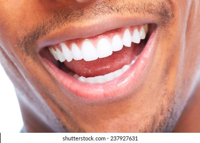African American Man Smile. Dental Health Care.