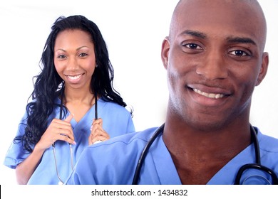 African American Man and Woman Medical Workers